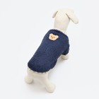 Толстовка для животных  "Мишка", размер XL, синяя (ДС 35, ОШ 30, ОГ 44 см) - фото 27186112