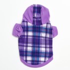 Толстовка с капюшоном для собак, размер M, сиреневая клетка (ДС 25, ОШ 36, ОШ 42 см) - фото 31234380