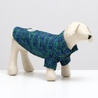 Куртка для собак "Матрица", размер 8, сине-зелёная (ДС 23, ОШ 26, ОГ 32 см) - фото 319030939