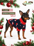 Толстовка для собак «Новогодний колпак», размер XS, синяя (ДС 21, ОШ 20, ОГ 30 см) - Фото 1
