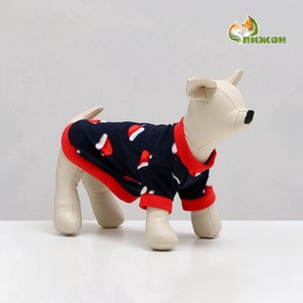 Толстовка для собак «Новогодний колпак», размер XS, синяя (ДС 21, ОШ 20, ОГ 30 см)