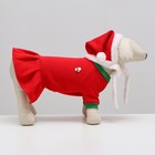 Новогодний костюм "Снегурочка" для собак, размер XS, красный (ДС 18, ОШ 22, ОГ 30 см) - Фото 2