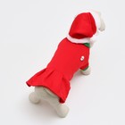 Новогодний костюм "Снегурочка" для собак, размер XS, красный (ДС 18, ОШ 22, ОГ 30 см) - Фото 3