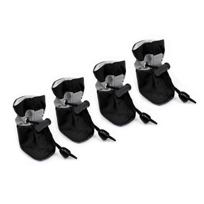 Ботинки для собак "Уют" с утяжкой, набор 4 шт, размер 1 (3, 5 х 2, 5 см) чёрные - Фото 1