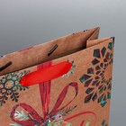 Пакет крафтовый вертикальный «Снежинка», M 26 × 30 × 9 см - Фото 4