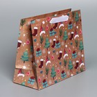 Пакет крафтовый горизонтальный «Новогодние подарочки», ML 27 × 23 × 11,5 см - Фото 2
