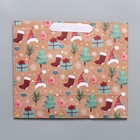 Пакет крафтовый горизонтальный «Новогодние подарочки», ML 27 × 23 × 11,5 см - Фото 5