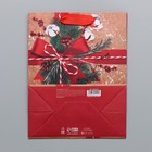 Пакет крафтовый вертикальный «К тебе с подарком», MS 18 × 23 × 10 см - фото 9587607