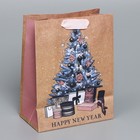 Пакет крафтовый вертикальный «Present», MS 18 × 23 × 10 см - Фото 3