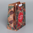 Пакет крафтовый вертикальный «Новогоднее мгновение», MS 18 × 23 × 10 см - Фото 2
