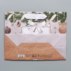 Пакет крафтовый горизонтальный «Новогодние игрушки», MS 23 × 18 × 10 см - фото 9068933