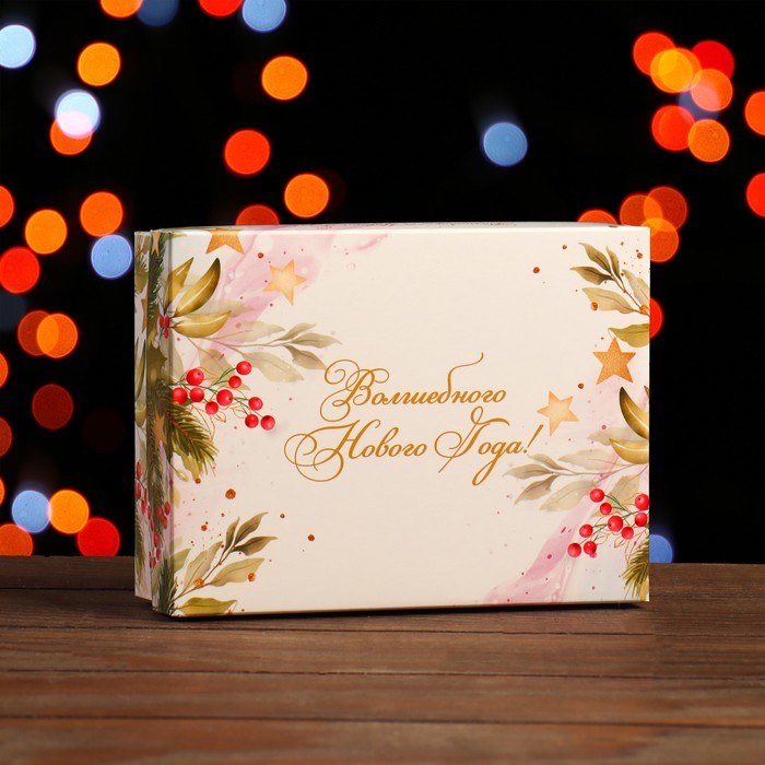 Коробка сборная крышка-дно без окна, "Ёлочные игрушки", 16,5 х 12,5 х 5,2 см - Фото 1