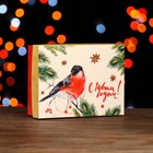 Коробка сборная крышка-дно без окна, "Снегирь", 16,5 х 12,5 х 5,2 см - Фото 1