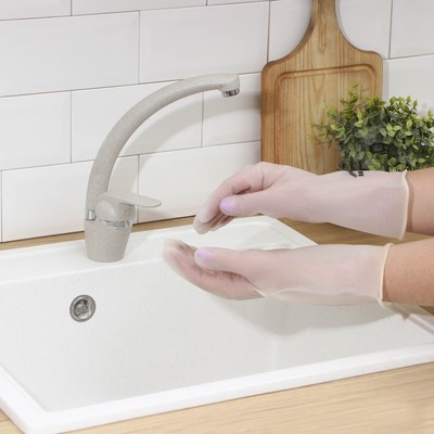 Перчатки хозяйственные Raccoon, размер S, белые