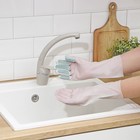 Перчатки хозяйственные Raccoon с щётками, ПВХ, 90 г, размер L, белые - Фото 1