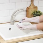 Перчатки хозяйственные Raccoon с щётками, ПВХ, 90 г, размер L, белые - Фото 2