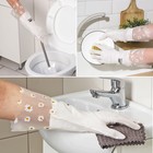 Перчатки хозяйственные Raccoon с манжетой и подкладом, ПВХ, 110 г, размер L, 40 см, белые - Фото 3