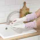 Перчатки хозяйственные Raccoon с щётками, манжетой и подкладом, размер L, 47 см, белые - Фото 2