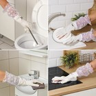 Перчатки хозяйственные Raccoon с щётками, манжетой и подкладом, размер L, 47 см, белые - Фото 3