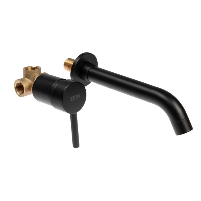 Смеситель для раковины ZEIN ZF-014, скрытого монтажа, картридж керамика 35 мм, латунь, черный - Фото 1