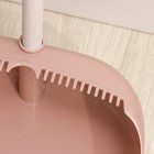Щётка для пола с совком Доляна: щётка 29×84 см, совок 25×23×77 см, металлическая ручка, цвет розовый - фото 7436650