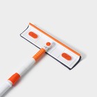 Окномойка с насадкой из микрофибры Raccoon, фиксатор, стальная телескопическая ручка, 28×7×85(120) см, цвет белый, оранжевый - Фото 7