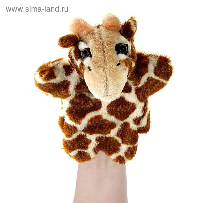 Мягкая игрушка на руку "Жираф", цвет бело-коричневый - Фото 1