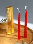 Набор свечей витых, 1.5×15 см, 2 шт., красный - Фото 5