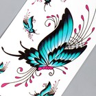 Татуировка на тело цветная "Бабочки нарисованные" МИКС 10,5х6 см - Фото 4
