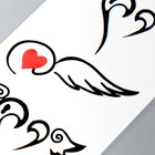 Татуировка на тело чёрная "Сердца с крыльями" 10,5х6 см - Фото 3