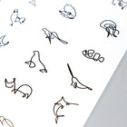 Татуировка на тело чёрная "Каракули зверята" 10,5х6 см - фото 24360692