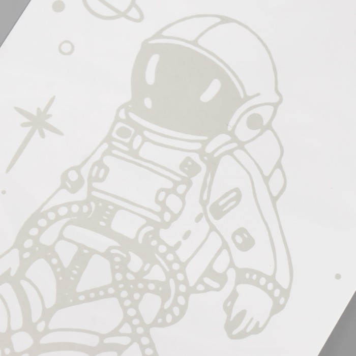 Татуировка на тело синяя "Космонавт" 18х11 см - фото 1907518018