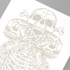 Татуировка на тело синяя "Кричащие скелеты" 18х11 см - фото 6684995