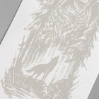 Татуировка на тело синяя "Филин и волк" 18х11 см - Фото 4