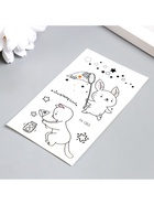 Переводная тату на тело светящаяся «Зайчик/Котёнок», 6×10.5 см, МИКС 7912992