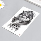 Татуировка на тело чёрная "Волк-оборотень" 11,5х21 см - Фото 2