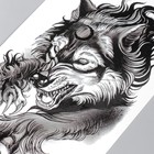 Татуировка на тело чёрная "Волк-оборотень" 11,5х21 см - Фото 3