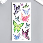 Татуировка на тело цветная "Полёт бабочек" МИКС 9х19 см - фото 22636518