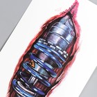Татуировка на тело цветная "Рана киборга" 10х21 см - фото 6685170