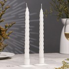 Набор свечей витых, 2,2х 25 см, 2 штуки, белый - фото 9947064