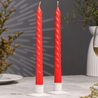 Набор свечей витых, 2,2х 25 см, 2 штуки, красный - фото 9947065