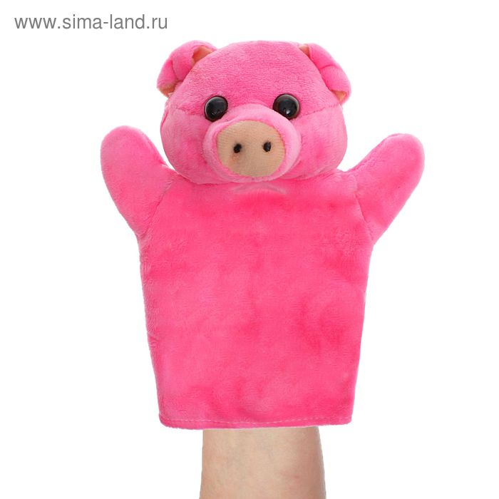 Мягкая игрушка на руку "Поросёнок", цвет ярко-розовый - Фото 1