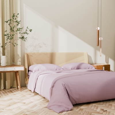 Постельное бельё евро «Этель» Lilac field, мако-сатин