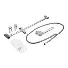 Набор для душа ZEIN H02, стойка с мыльницей и держателем, шланг 150 см, лейка, хром - фото 806424361