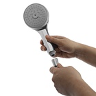 Набор для душа ZEIN H02, стойка с мыльницей и держателем, шланг 150 см, лейка, хром - фото 805000486