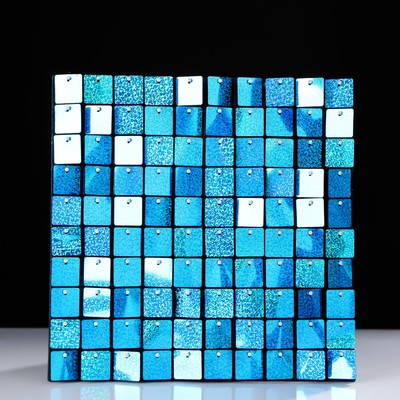 Панель с пайетками для фотозоны 30×30 см голубая