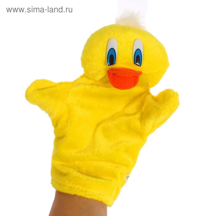 Мягкая игрушка на руку "Уточка", цвет ярко-жёлтый - Фото 1