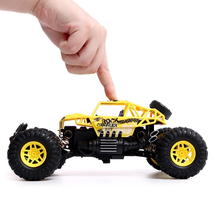 Джип радиоуправляемый «Краулер», 1:18, работает от батареек, цвет жёлтый 56336