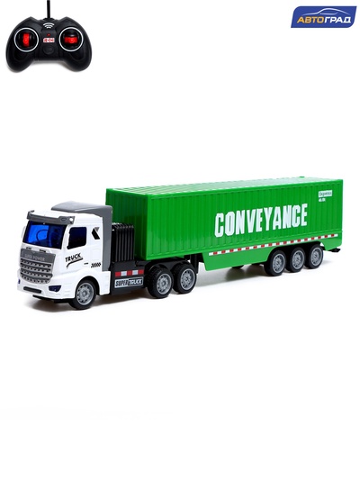 Грузовик радиоуправляемый «Контейнеровоз», масштаб 1:48, свет, работает от аккумулятора