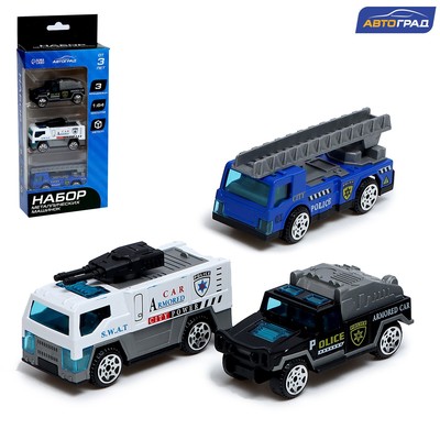 Машинки металлические «Полиция», набор 3 шт., масштаб 1:64